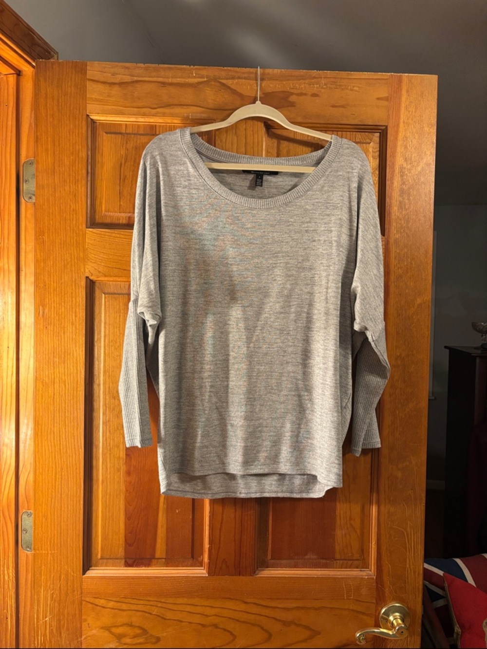 White House Black Market Heather Gray Crewneck Sweater